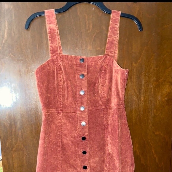 Dark Orange Button-Up Dress - Picture 1 of 6